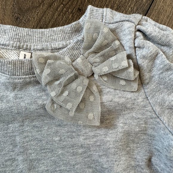 Janie & Jack Girls Bow Gray Sweatshirt - Picture 3 of 4